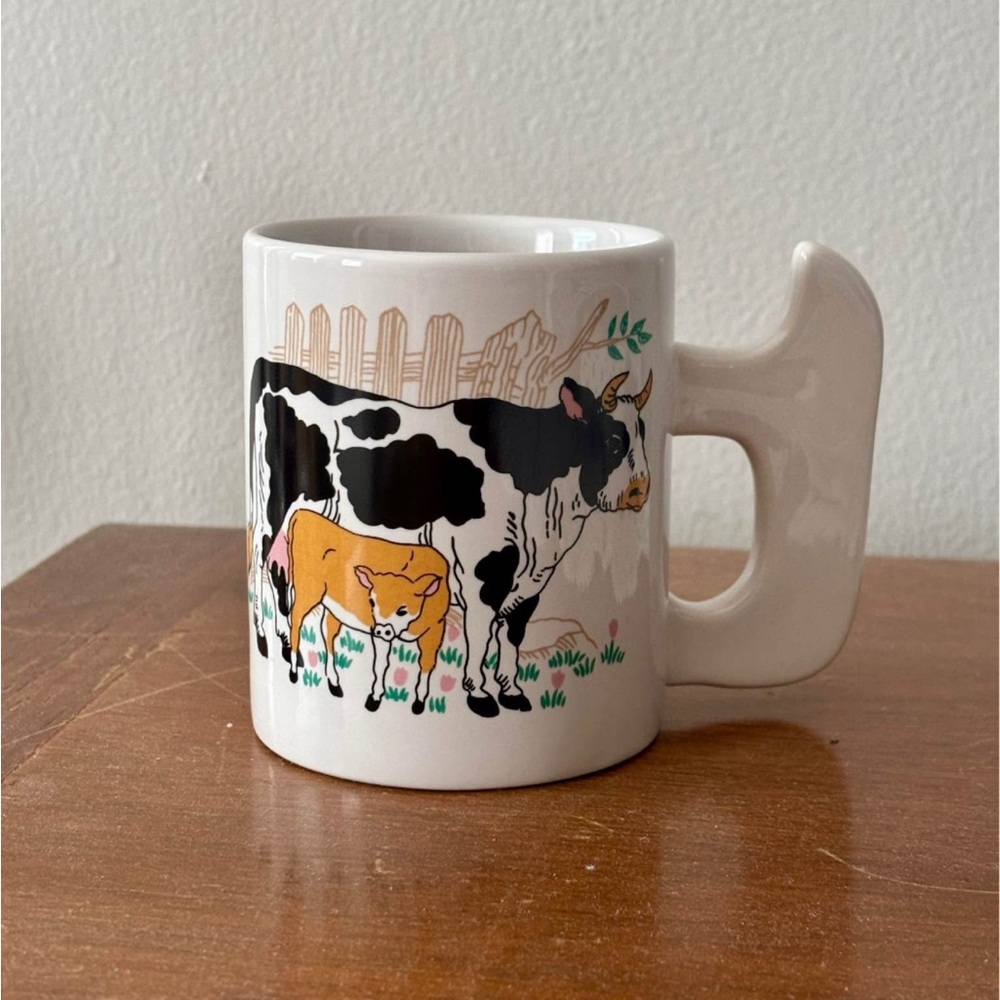 Vintage 80s country cow mug